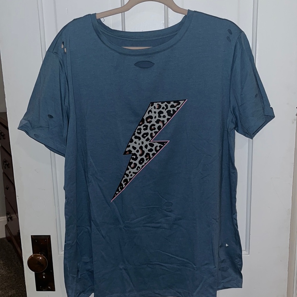Cheetah Print Lightning Bolt Graphic Tee